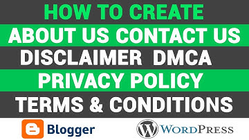 How to Create Terms and Conditions,Privacy Policy,Disclaimer,Contact Us Page for Blogger/Website