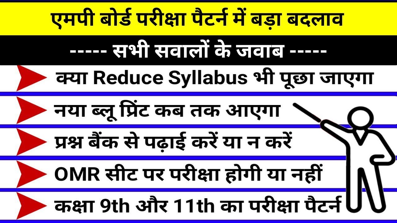 एमपी बोर्ड परीक्षा पैटर्न में फिर बदलाव mp board news 2021 mp board exam 2021 mp board update