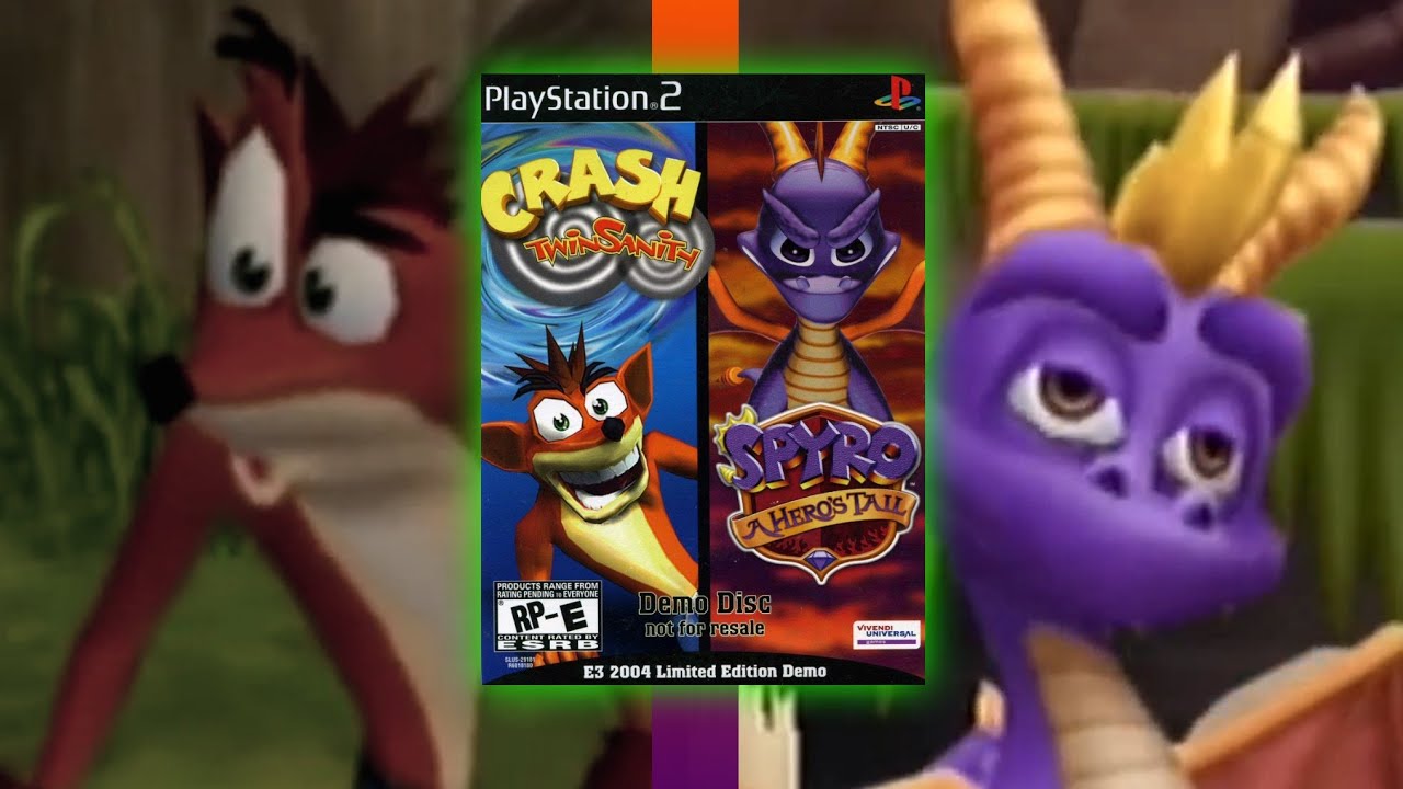 Crash Twinsanity + Spyro a Heroes Tail Demo Disc For PS2 Gameplay