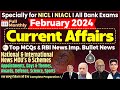 Complete february monthly current affairs 2024  feb current affairs for nicl niacl ao banking exams