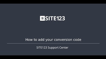 SITE123 - How To Add Your Conversion Code