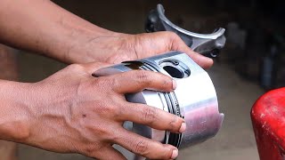 Power tiller engine piston install/how to piston install.