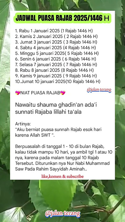 Niat Puasa Rajab #shorts #motivasiislam #motivasidiri #dakwah