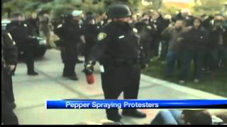 Cop pepper sprays student protesters