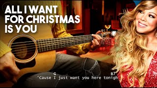 Video thumbnail of "All I Want For Christmas Is You - Mariah Carey GUITAR COVER | CHORDS Christianvib"