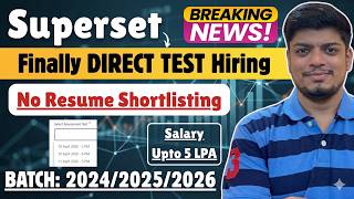 🔥सुपरसेट डायरेक्ट टेस्ट हायरिंग | कोई शॉर्टलिस्टिंग नहीं | विप्रो, हेक्सावेयर में भर्ती | बैच: 20... screenshot 2