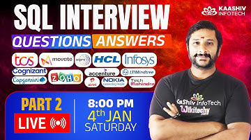 🔴LIVE: SQL Interview Questions and Answers in Tamil - PART 2 #sql #interviewquestions #oracle #mysql