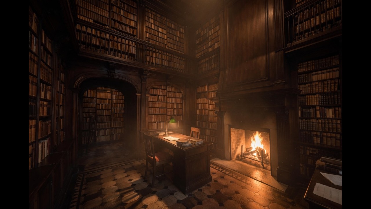 Dark Academia Library Ambience for Deep Focus🏛️ Vellum, Dust, and ...