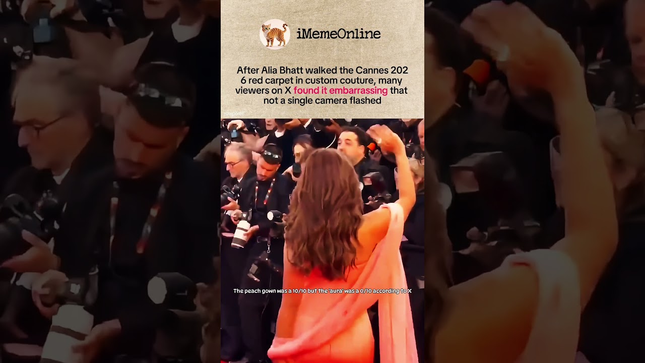Alia Bhatt’s Cannes 2026 red carpet moment sparks a brutal aura debate 🍑📉 #aliabhatt