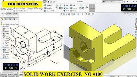 Solidworks tutorial No # 100. solid work exercise for beginners.