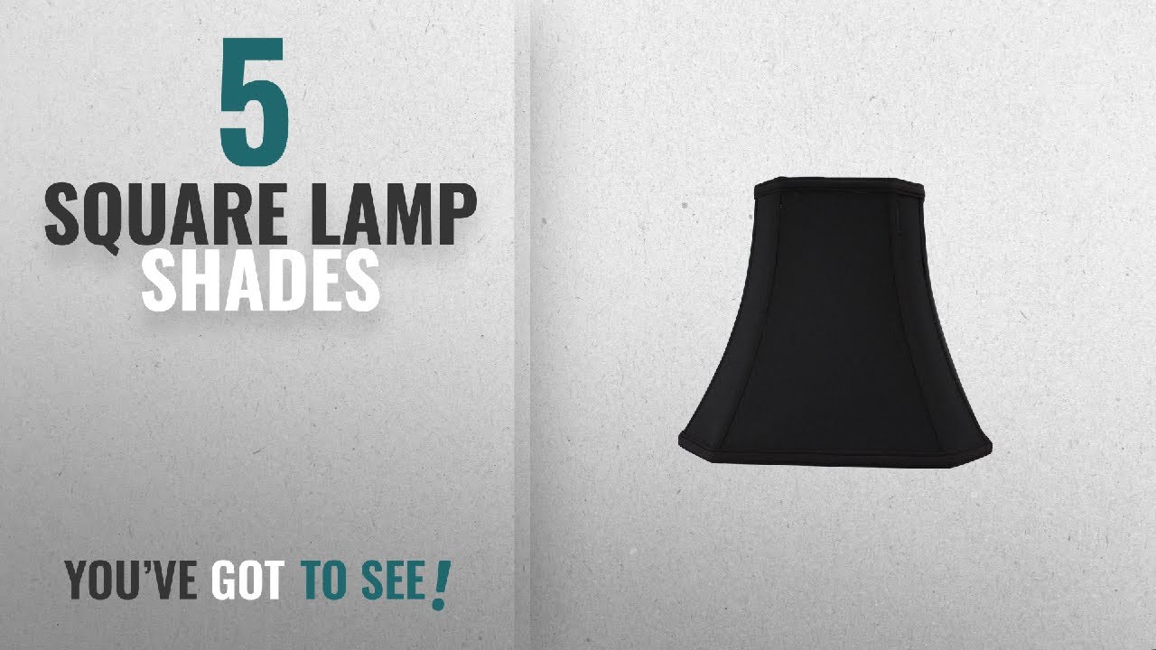 Top 10 Square Lamp Shades [2018 ]: Cut Corner Square Bell Shaped Lampshade, Black | 18 Inch by