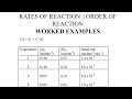 Rate of reaction worked examples chemical kinetics