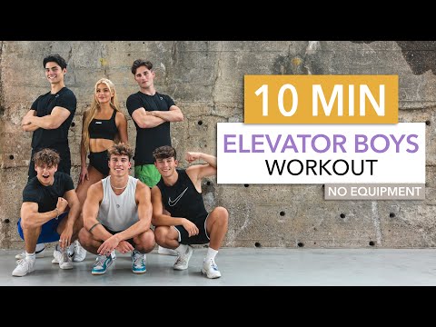 10 MIN ELEVATOR BOYS WORKOUT - Fun Full Body / Abs, Cardio, Arms + Dance