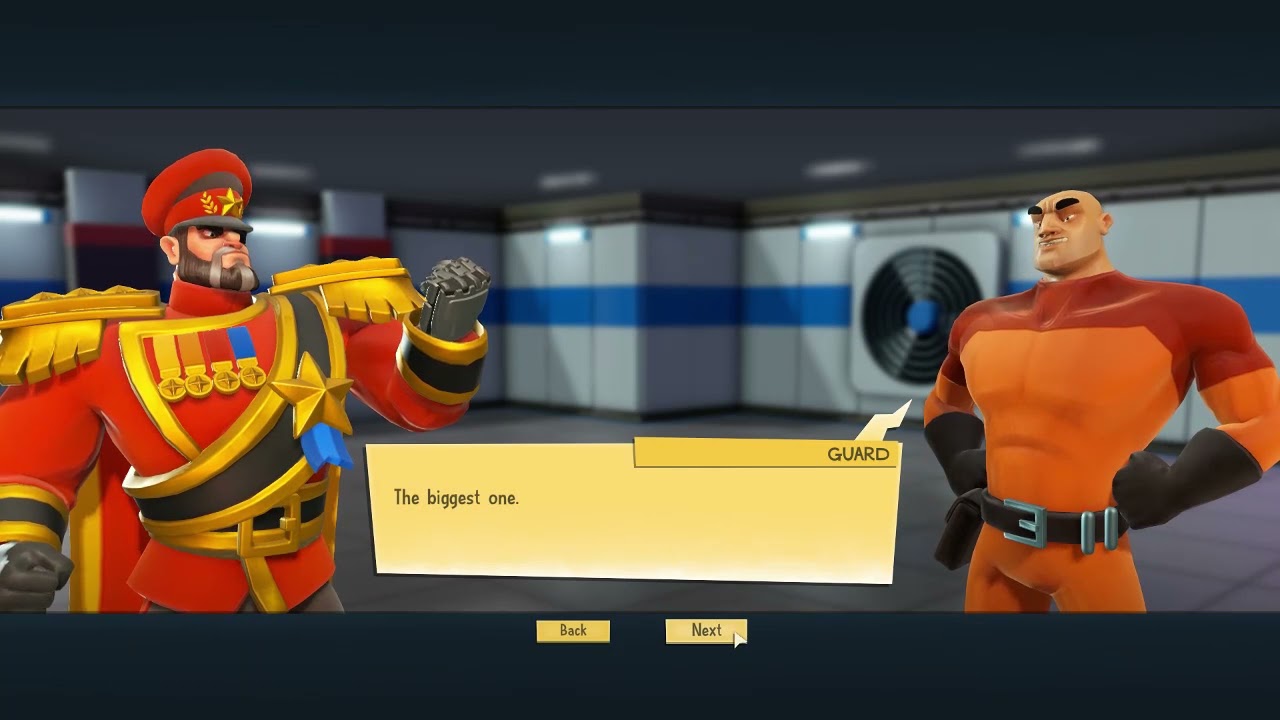 Evil genius 2: Red Ivan yelling at minions