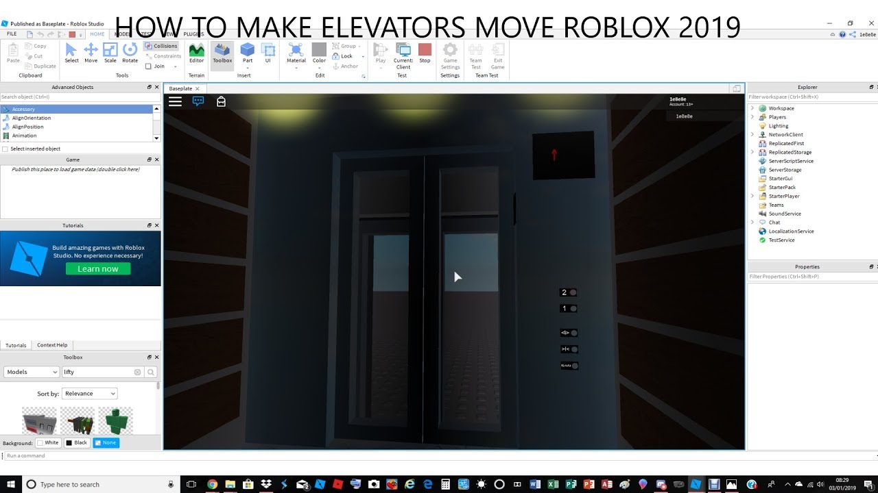 how to make a elevator game in roblox studio 2020