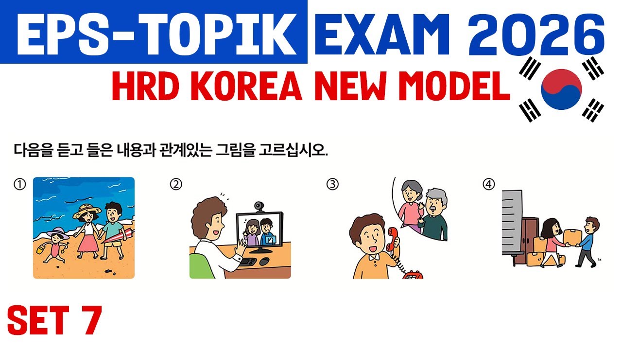 HRD Korea New Set 7 | EPS-TOPIK EXAM 2026 | Full Model Paper | Eps Aspirant