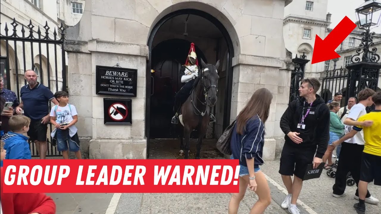 Horse Guard Snaps at Tourist Leader for Ignoring Instructions!