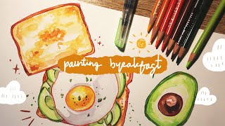 Painting egg avocado toast 🌞 | food illustration