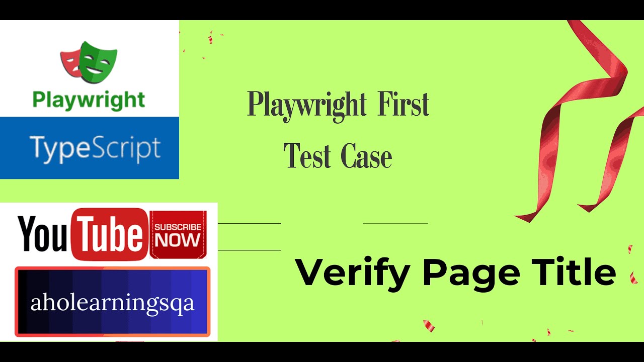 Playwright First Testcase in Typescript - Verify Page Title - YouTube