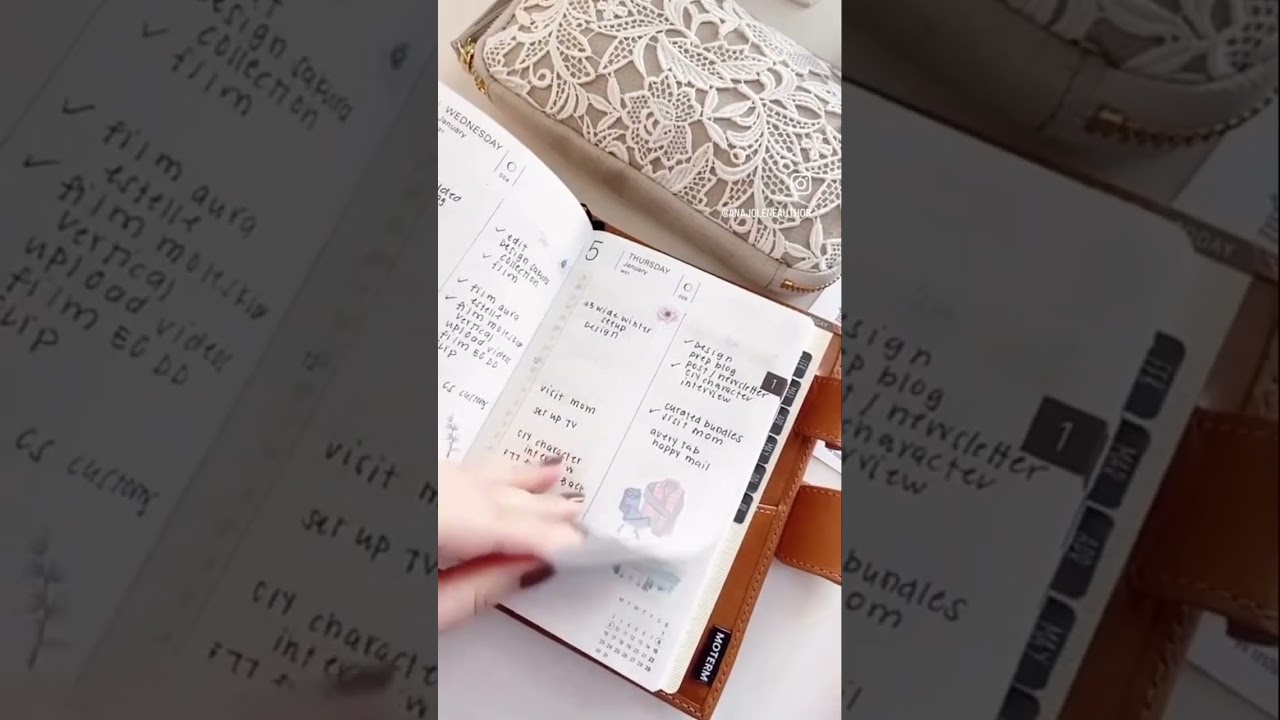 Flipthrough of January pages in my EDC A6 Hobonichi Planner