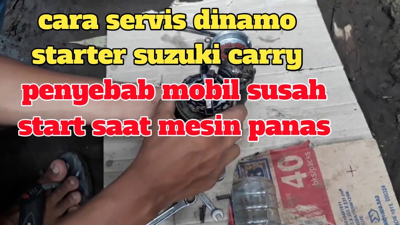 Tutorial cara servis dinamo  starter  mobil  suzuki  carry 