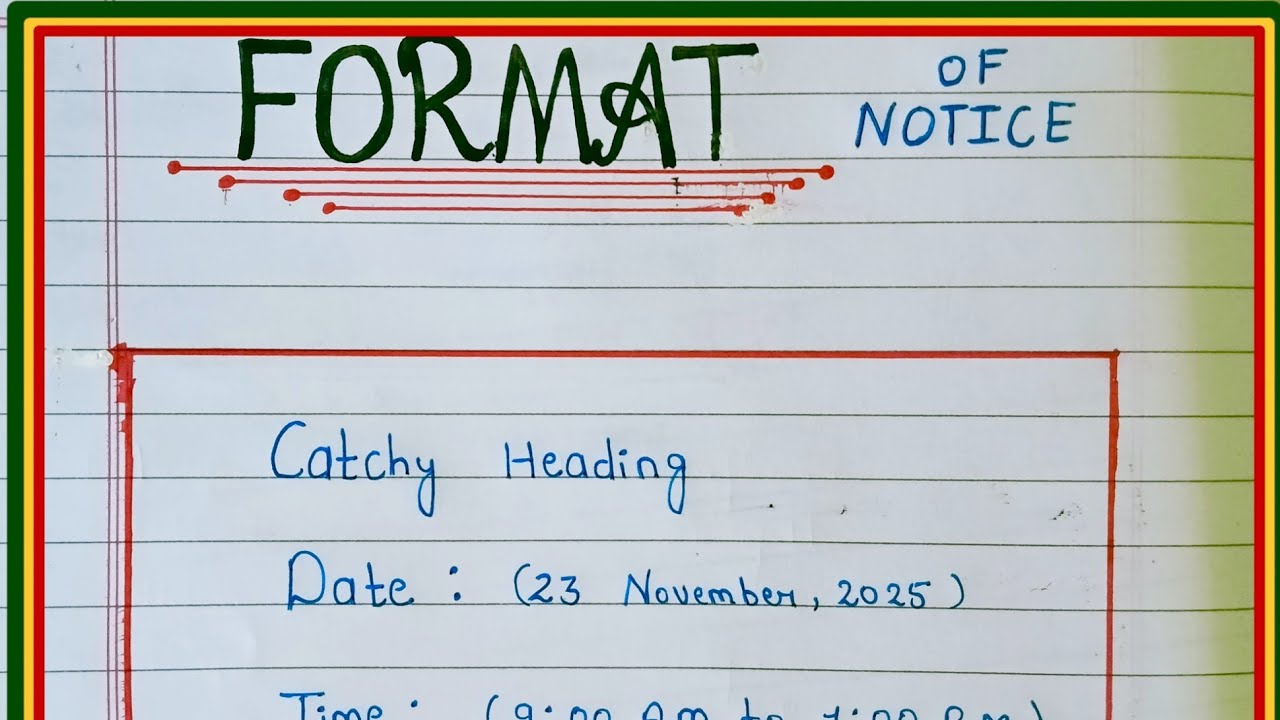 Format || Notice writing format || Notice Writing ICSE pattern || # ...