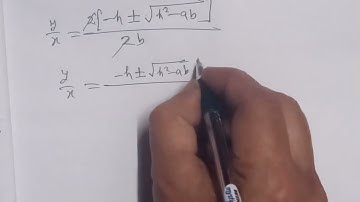 Prove that the homogeneous equation of of second degree ax^2+2hxy+by^2=0 represents a pair of straig