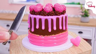 [💕Mini Cake 💕]  Step-by-Step: Making a Choco-Pink Drip Cake | Mini Bakery