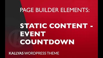 Static content - Event countdown (Page Builder Element in Kallyas WordPress theme v4.0 )