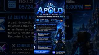 ⌛¡Hoy nace una nueva era en el servidor de Minecraft APOLO! 🌎📅 APERTURA HOY 05/24/2026 8:00PM 🇻🇪