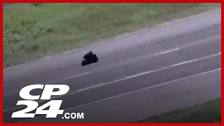 York Reginal Police chopper tracks down motorcyclist going almost 300 km/h