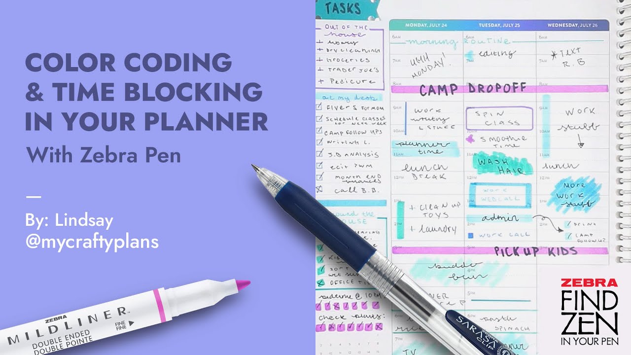 Zebra Coding Plan With Zebra Pen and @mycraftyplans | Color Coding and Time Blocking ...