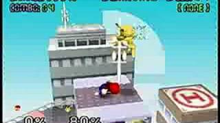Super Smash Bros. - Mario on Pikachu Combo in Saffron City