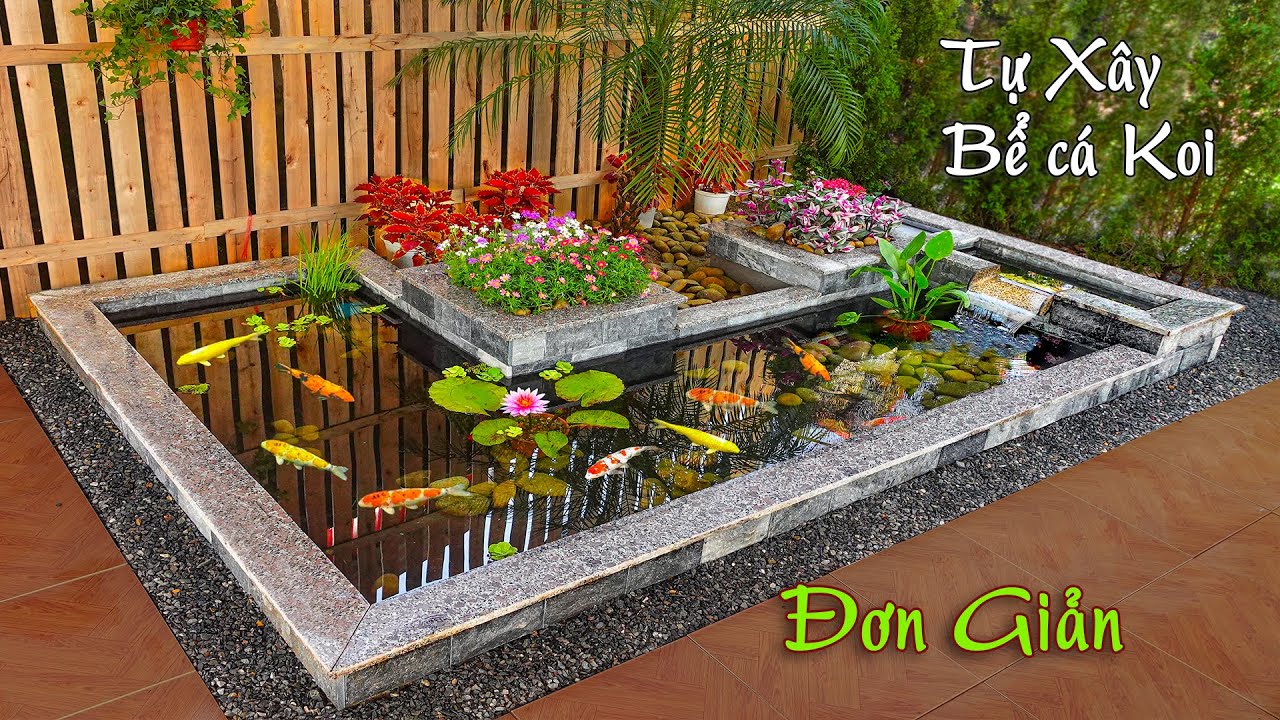Mẫu bể cá KOI tuyệt đẹp tại nhà