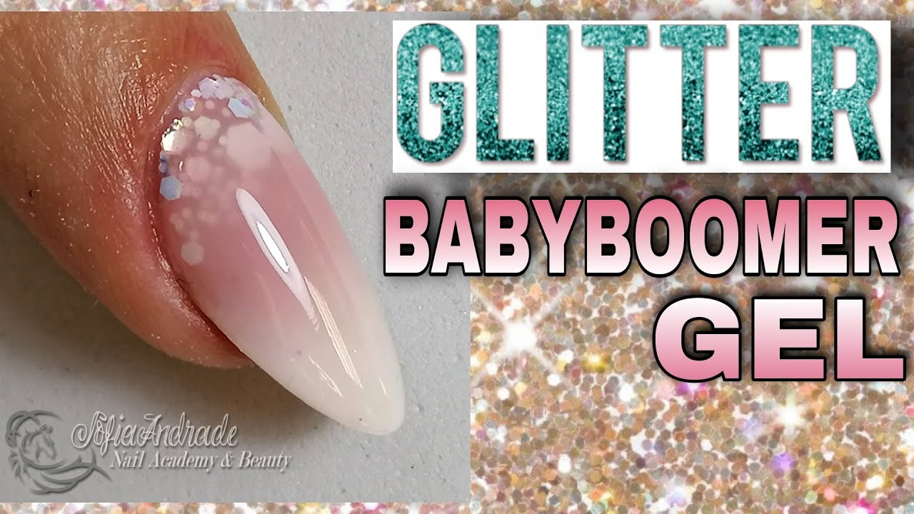 Como fazer GLITTER BABYBOOMER em GEL. How to make glitter BabyBoomer in gel
