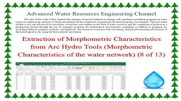 Extraction of Morphometric Characteristics from Arc Hydro Tools, the water network 8 of 13