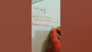 How to represent 0.9 bar in the form of p/q #ytshots #maths #mathematicks #youtubeshorts 💞
