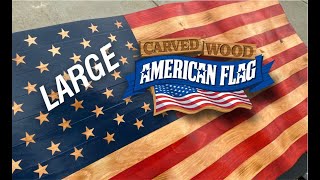 DIY Large Carved Wood American Flag from 2x4s | Outdoor Display