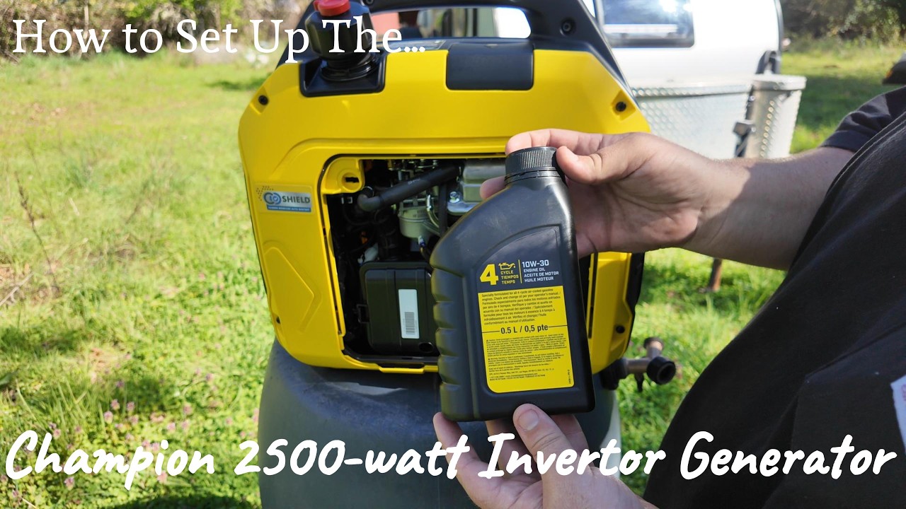 Champion 2500W Inverter Generator Set Up/Break In - YouTube