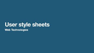 User style sheets