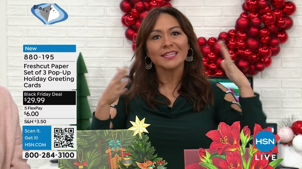 Freshcut Paper Set of 3 PopUp Holiday Greeting Cards