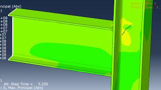 Crack propagation in a joint with initial crack.