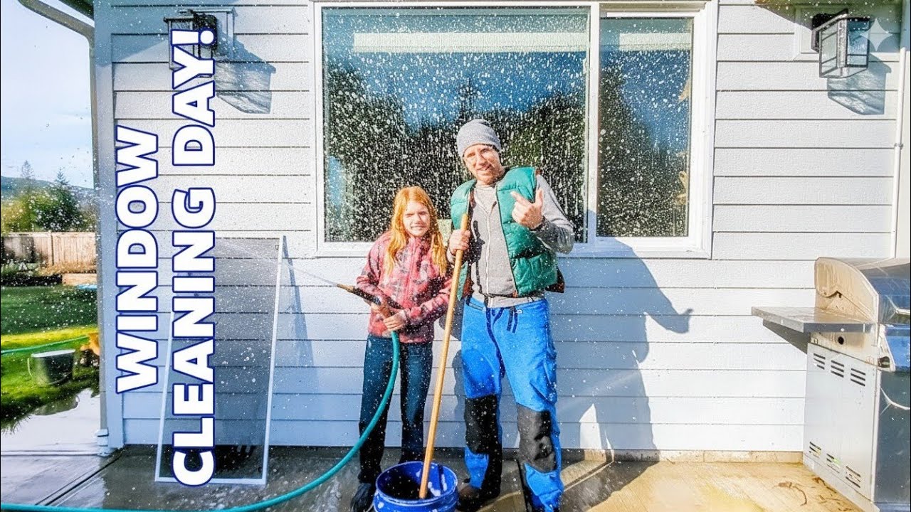 Our Simple Way to Wash Windows and Screens | Easy Cleaning Fast (The Best Hose Nozzle)