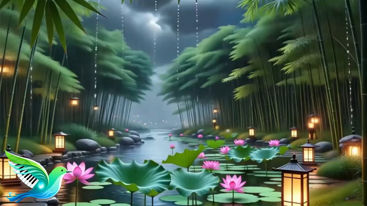 Calm Piano Music with Gentle Rain for Deep Sleep | 3 Hours