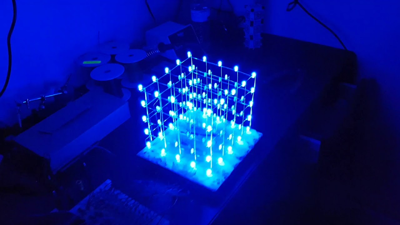 LED cube patterns show - YouTube