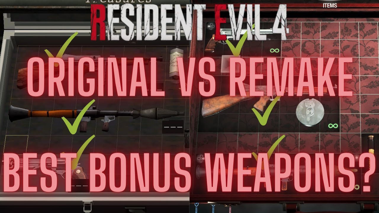 Resident Evil 4 Remake Vs Original Bonus Weapons - YouTube