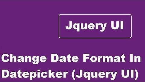 Change Date Format In Jquery UI Datepicker