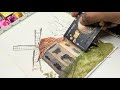 Stop Using Rulers! Use a Credit Card for Perfect Watercolor Lines 💳✨ Watercolor Windmill Tutorial 