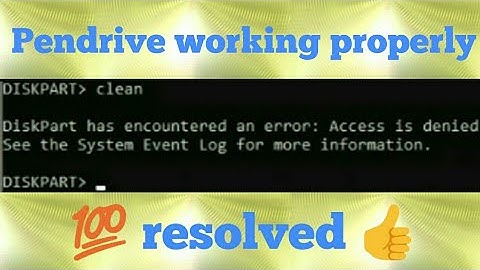 Diskpart has encountered error : Access denied | pendrive format using CMD | Desktoptech