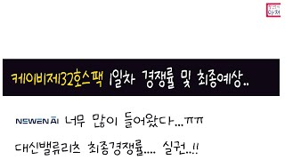 뉴엔에이아이  대신밸류리츠 최종경쟁률...  케이비제32호스팩 1일차 경쟁률
